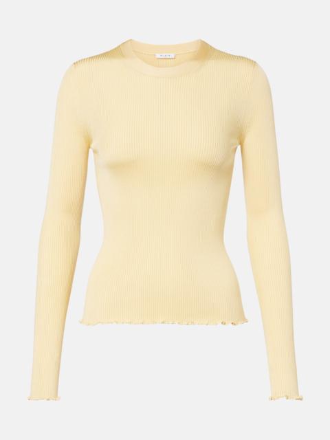 Alaïa RIbbed-knit silk-blend top