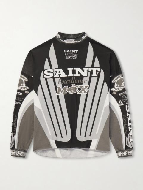 SAINT M×××××× Printed Cotton-Jersey Sweater