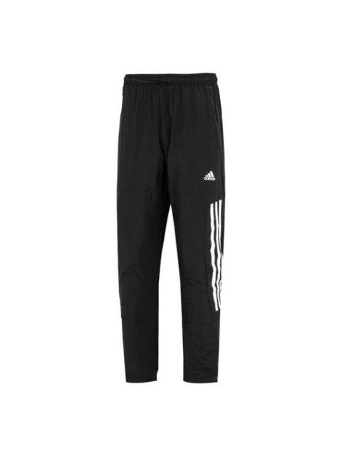 Men's adidas Stripe Logo Bundle Feet Woven Sports Pants/Trousers/Joggers Black HK2143