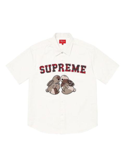 Supreme Supreme Bunnies S/S Work Shirt 'White Red' SUP-SS23-239