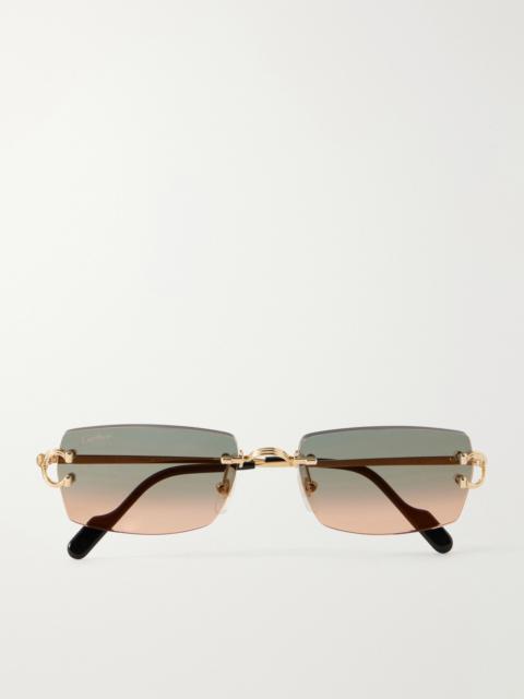 Cartier Squared-frame Metal Sunglasses