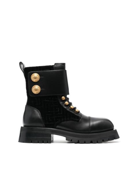 Balmain embossed-button detail ankle boots