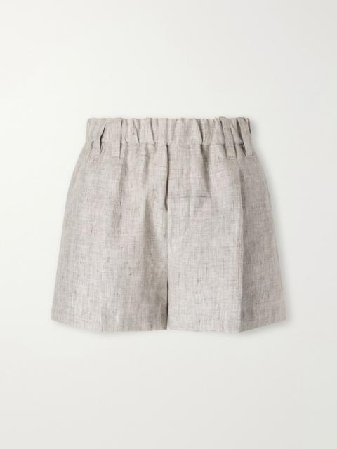 Brunello Cucinelli Linen-blend woven shorts Light gray