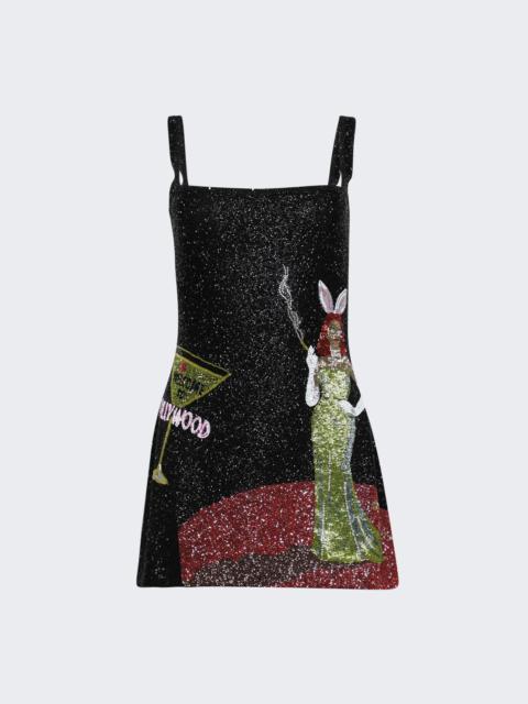 CLIO PEPPIATT Bunny Mini Dress Black