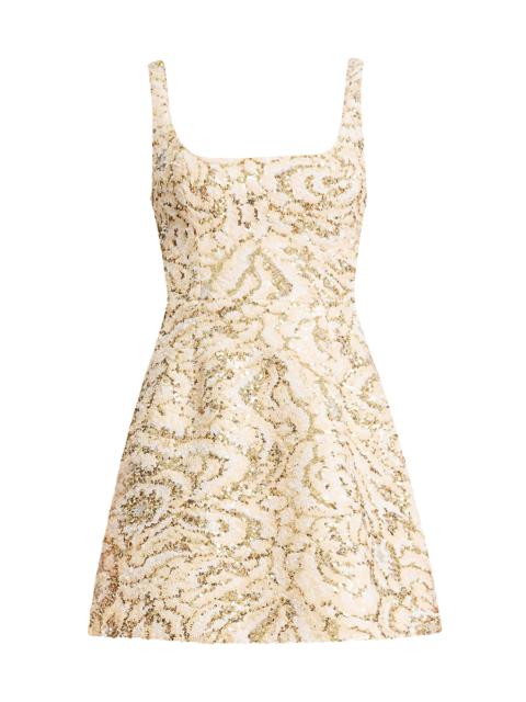 Dress The Population Women's Devi Sequin Fit & Flare Minidress - Cream Multi