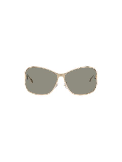 Gold Wraparound Sunglasses