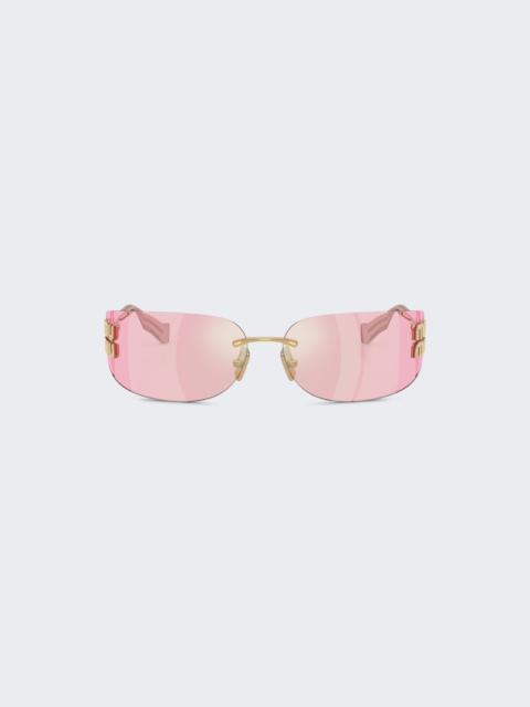 Miu Miu Aube Sunglasses Gold And Pink Infrared Lenses