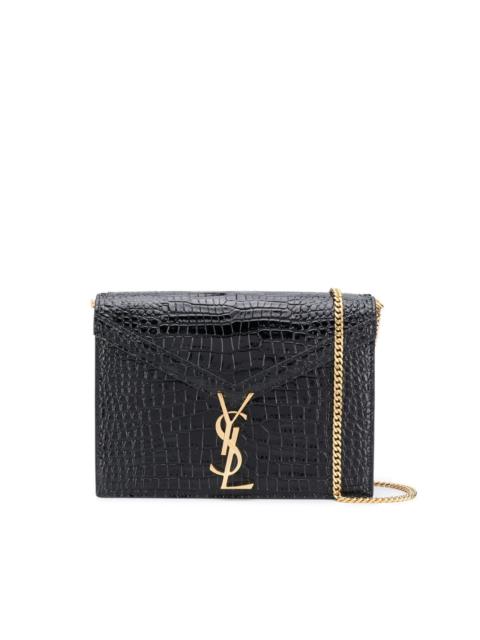 logo-plaque chain-link crossbody bag, Saint Laurent