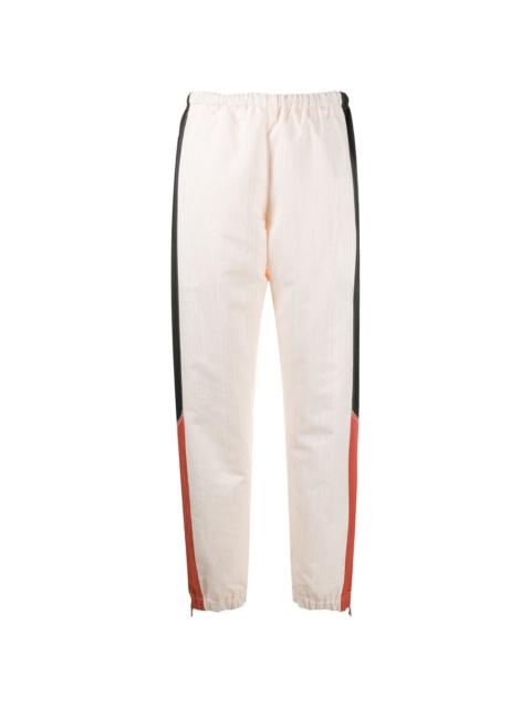 contrast panel cuffed trousers