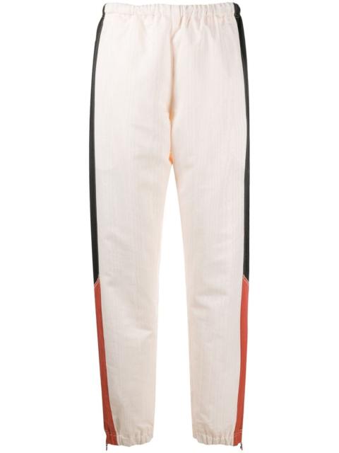 contrast panel cuffed trousers