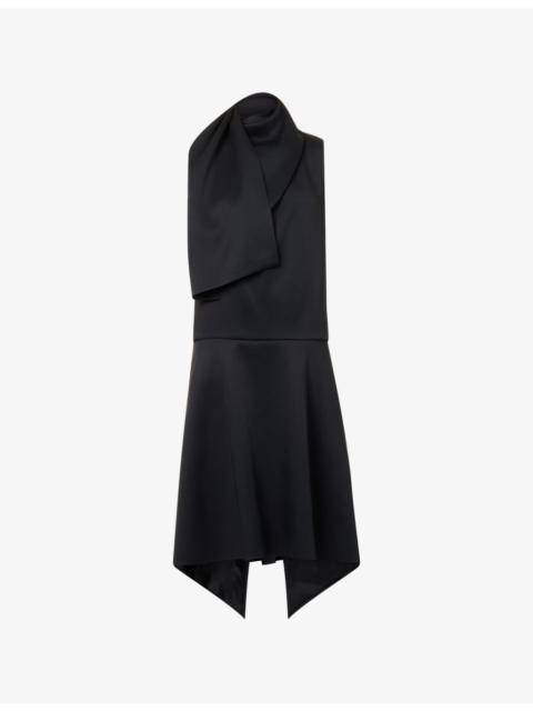 KHAITE Loell Draped Woven Midi Dress