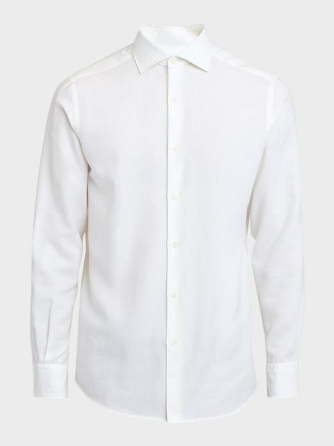 ZEGNA Men's Cotton-Cashmere Cashco Sport Shirt