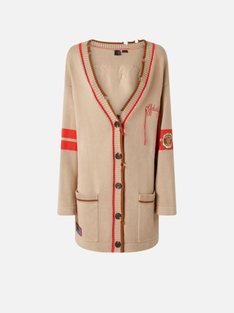 PINKO VARSITY-STYLE CARDIGAN WITH EMBROIDERY AND PATCH