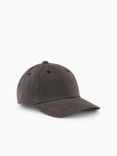 EMPORIO ARMANI Canvas baseball cap with embroidered EA