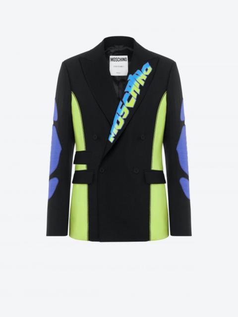 Moschino MOSCHINO SURF LOGO MOHAIR WOOL CANVAS JACKET