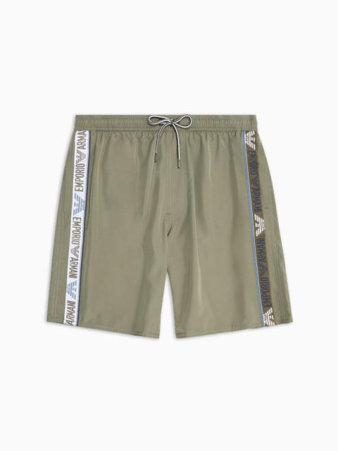 EMPORIO ARMANI ASV recycled fabric boardshorts with logotape band