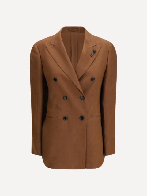 LARDINI Double-breasted linen Blazer