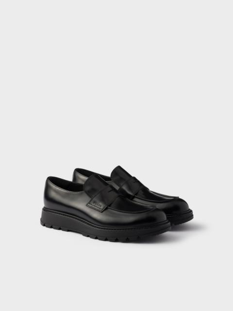 Prada Brushed leather loafers