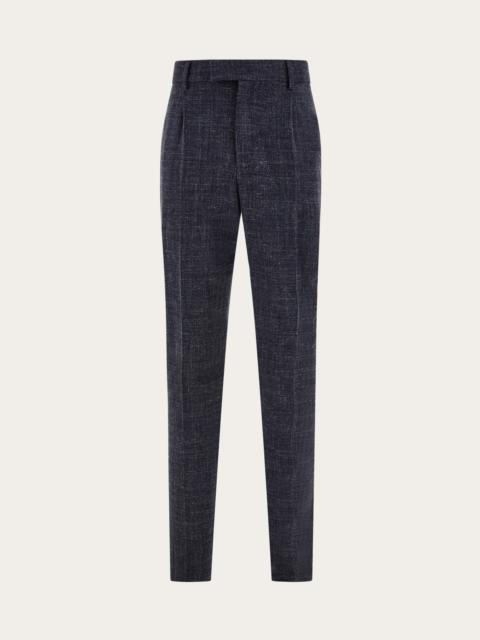 FERRAGAMO Silk and wool tailored trouser