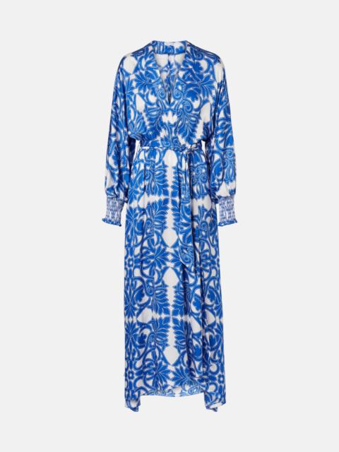 Poupette St Barth Kristen printed satin maxi dress