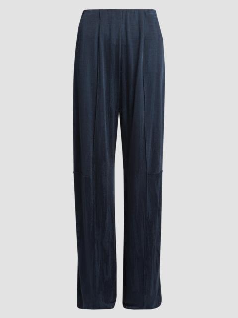 GIORGIO ARMANI Women's Pintucked Straight-Leg Trousers - Solid Dark Blue