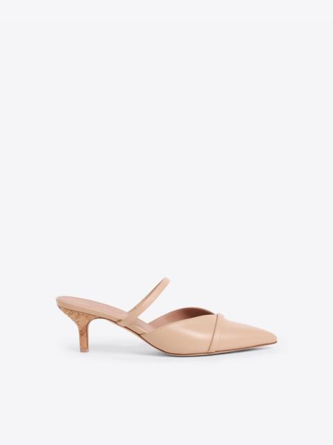 MALONE SOULIERS Frankie 45 Buff Leather Kitten Heels