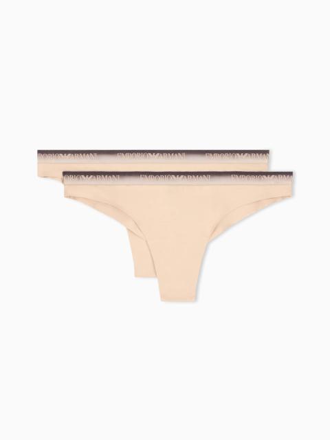 EMPORIO ARMANI TWO PACK OF BRAZILIAN BRIEFS IN MICROFIBER JERSEY