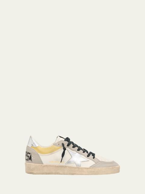 Golden Goose Men's Ballstar Metallic Leather Low-Top Sneakers, Exclusive