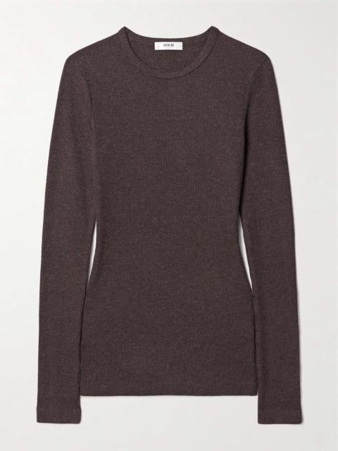 AGOLDE Delphi ribbed jersey top Dark brown