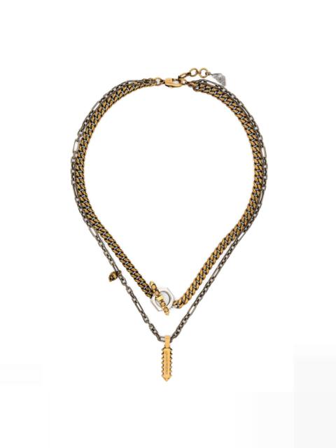 logo-pendant chain necklace