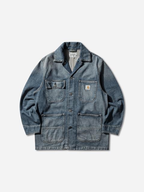 Carhartt Men's Aden Chore Coat Blue (Grind Washed)