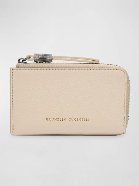 Brunello Cucinelli Zip Leather Card Holder