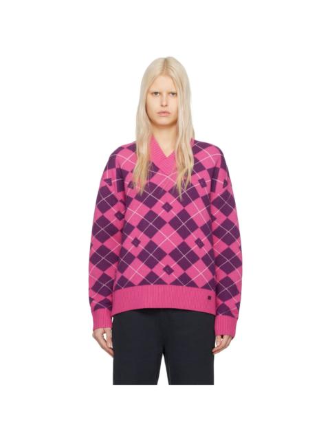 Pink & Purple Argyle Sweater