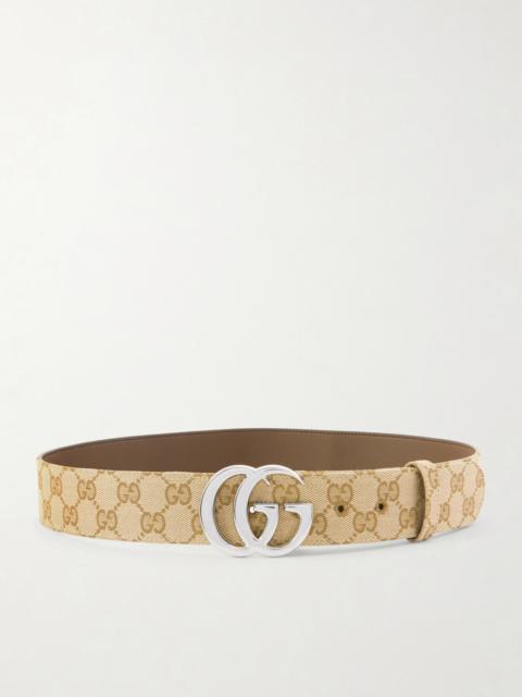 GUCCI Flat Marmont Gg Printed Coated-canvas Belt
