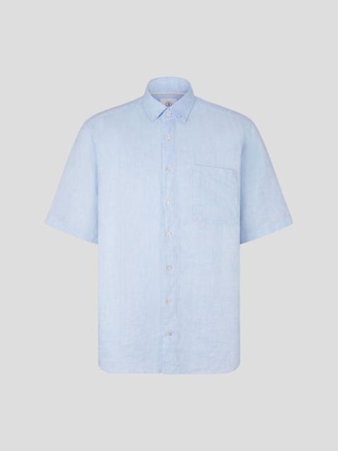 Lykos Short-sleeved linen shirt in Light blue