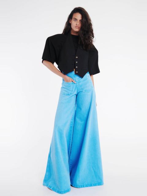A.W.A.K.E. MODE SUPER WIDE LEG MIRROR JEANS BRIGHT BLUE