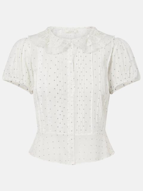 DÔEN Oleta polka-dot cotton top