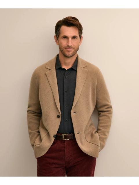 Brooks Brothers Camel Hair Elbow Patch Blazer Cardigan