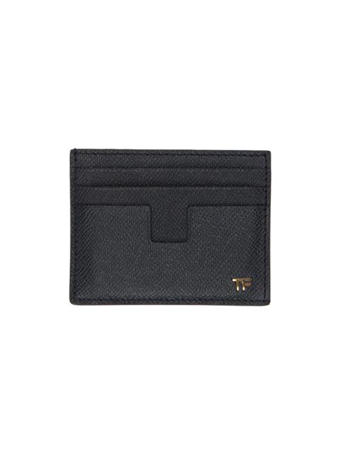 Black Small Grain Leather Card Holder