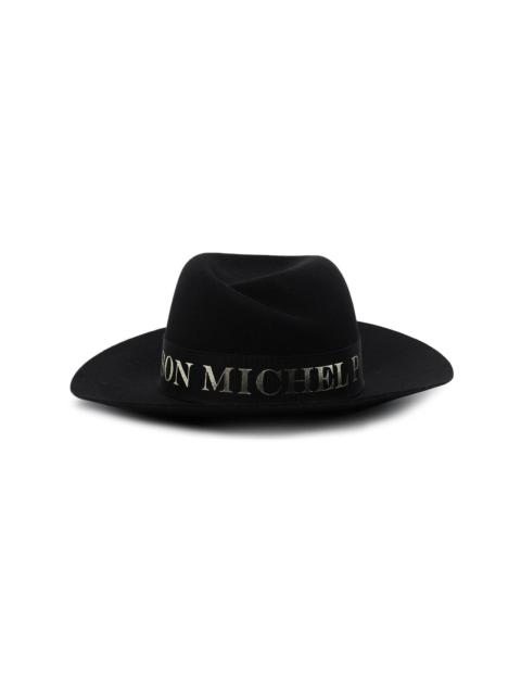MAISON MICHEL Virginie logo-tape fedora hat
