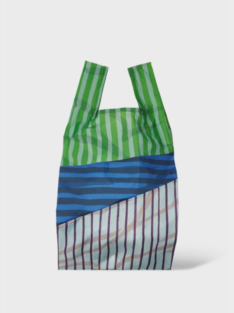 Paul Smith Susan Bijl x Paul Smith - Green Mixed-Stripe 'The New Shopping Bag' Large