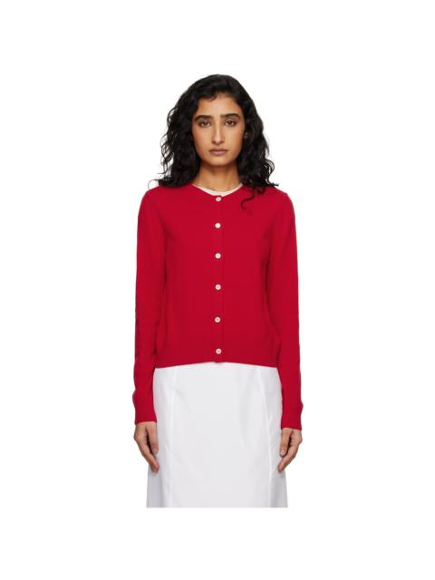 Dunst Red Essential Crewneck Knit Cardigan