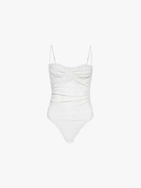 Camille lace-embroidery stretch-woven body