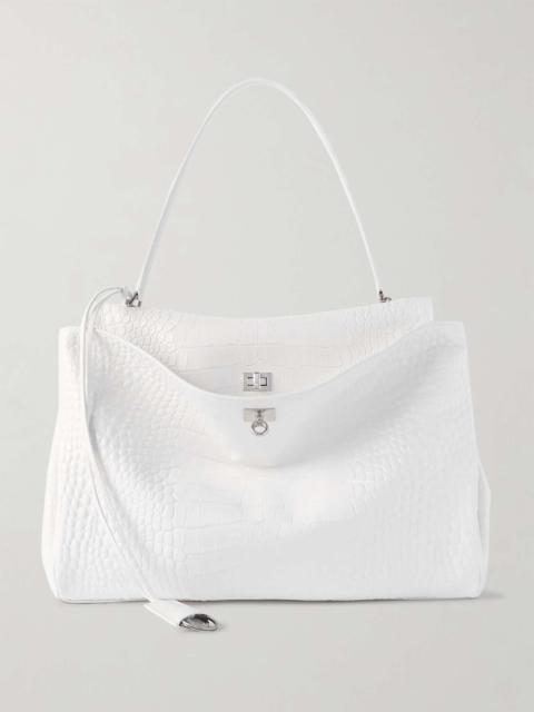 BALENCIAGA Rodeo Large Croc-Effect Leather Messenger Bag