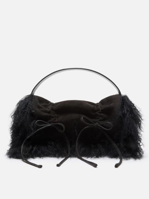 Acne Studios Multipocket bag with shearling trim - Black