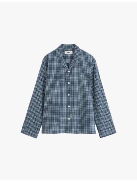 TEKLA Checked Cotton Pyjama Shirt