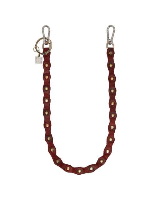Guidi Red Leather Keychain