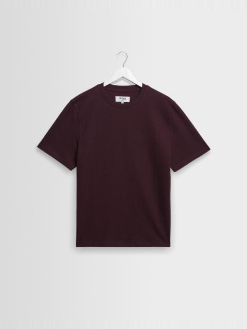 Wax London Dean - Dark Purple Textured Organic Cotton T-Shirt