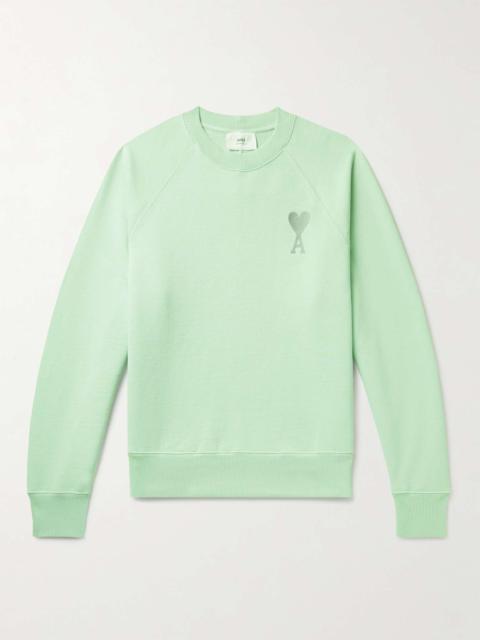 AMI Paris Logo-Appliquéd Cotton-Jersey Sweatshirt