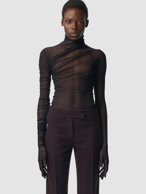 Ann Demeulemeester Xenia Draped T-Shirt With Gloved Long Sleeves